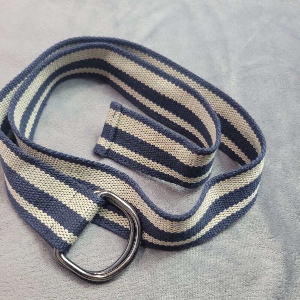 Striped Canvas Belt With‎ D-Ring Buckle By Perry Ellis - Size 34